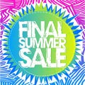 Final summer sale poster concept, ethnic style Royalty Free Stock Photo