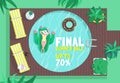 Final summer sale poster flat vector template