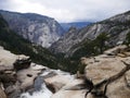 Final view on the top of Nevada falls in Yosemite national park Royalty Free Stock Photo