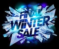 Final winter sale design with pieces of ice.