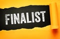 FINALIST text on torn paper background representing competition result and achievement, concept of selection, ranking and Royalty Free Stock Photo