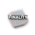 Finality text on transparent geometric object creative design Royalty Free Stock Photo