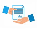 Finalizing a Business Agreement with a Signed Contract Royalty Free Stock Photo