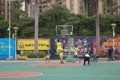 The finals of the three men's basketball match