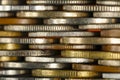 Financial background created by coins stacked Royalty Free Stock Photo
