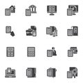 Finance accounting vector icons set