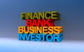 Finance bank business investor on blue