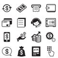 Finance & banking icons, credit card, atm Illustration Vector