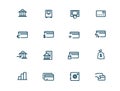 Finance, banking, investing vector linear icons set