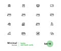 Finance, banking, investing vector linear icons set