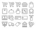 Finance and banking line icons