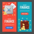 Finance Banner Vecrtical Set. Vector