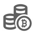 Finance, bitcoin icon / gray color