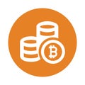 Finance, bitcoin icon / orange vector