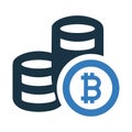 Finance, bitcoin icon / vector graphics