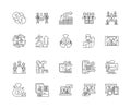 Finance broker line icons, signs, vector set, outline illustration concept Royalty Free Stock Photo