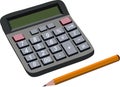 Finance budget calculation with pencil. Raster Illustration Royalty Free Stock Photo