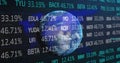 Finance and business data over earth. Royalty Free Stock Photo