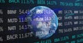 Finance and business data over earth. Royalty Free Stock Photo