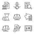 Finance and business icons collection. Money and payment simple icons, on white background