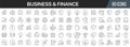 Finance and business line icons collection. Big UI icon set in a flat design. Thin outline icons pack. Vector illustration EPS10 Royalty Free Stock Photo