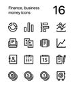 Finance, business, money icons for web and mobiledesign pack 2 Royalty Free Stock Photo