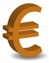 Finance and business symbol. Euro sign. 3d vector