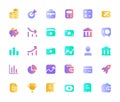 Finance, business vector mini icons set.