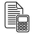 Finance calculator icon outline vector. Budget contract