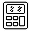 Finance calculator icon outline vector. Tax deduction