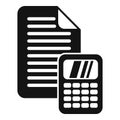 Finance calculator icon simple vector. Budget contract