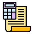 Finance calculator report icon, outline style