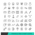 Finance and Chart Linear line icons Royalty Free Stock Photo