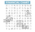 Finance charts icons, line symbols, web signs, vector set, isolated illustration Royalty Free Stock Photo