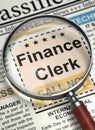 Finance Clerk Wanted. 3D.