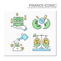 Finance color icons set