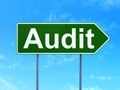 Finance concept: Audit on road sign background Royalty Free Stock Photo