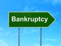 Finance concept: Bankruptcy on road sign background Royalty Free Stock Photo