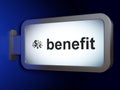 Finance concept: Benefit and Finance Symbol on billboard background