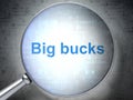 Finance concept: Big bucks with optical glass