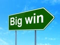 Finance concept: Big Win on road sign background Royalty Free Stock Photo