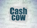 Finance concept: Cash Cow on Digital Data Paper background Royalty Free Stock Photo