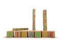 Finance concept - Child's play building blocks Royalty Free Stock Photo