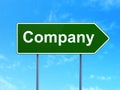 Finance concept: Company on road sign background Royalty Free Stock Photo