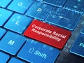 Finance concept: Corporate Social Responsibility on computer keyboard background