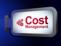 Finance concept: Cost Management and Calculator on billboard background