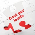 Finance concept: Cost Per Leads on puzzle background