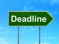 Finance concept: Deadline on road sign background