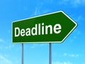 Finance concept: Deadline on road sign background Royalty Free Stock Photo