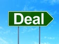 Finance concept: Deal on road sign background Royalty Free Stock Photo